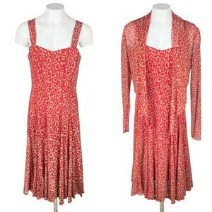 JOSEPH RIBKOFF Sweetheart Neckline Animal Print A-Line Dress Sz 6